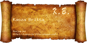 Kasza Britta névjegykártya